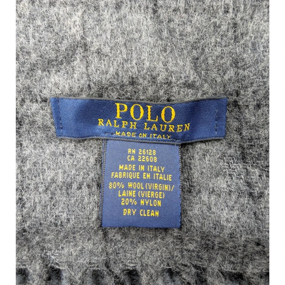 Polo Ralph Lauren Scarf Mens One Size Rectangle Italy Wool Quiet Luxury Timeless